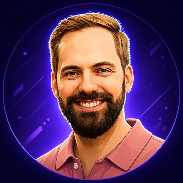 Illustrated portrait of Nick Leonard